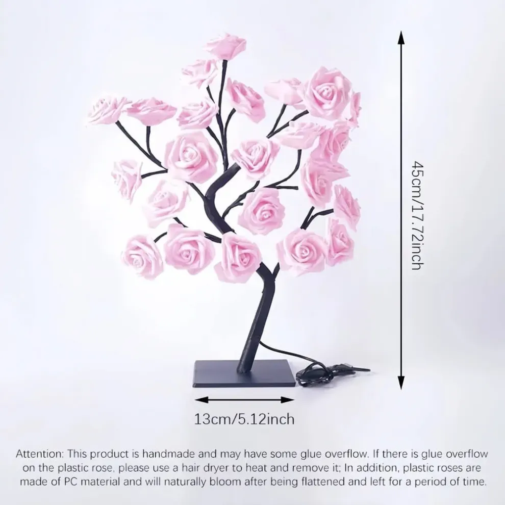 Rose Flower Tree Night Light – USB LED Table Lamp