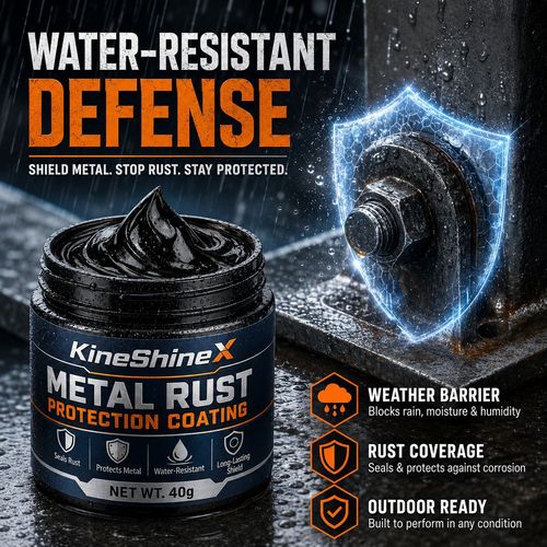 Metal Rust Protection Coating, Anti‑Corrosion Repair Paste for Iron Railings Screws Metal Tools, 40ml with Brush & Cleaning Sponge