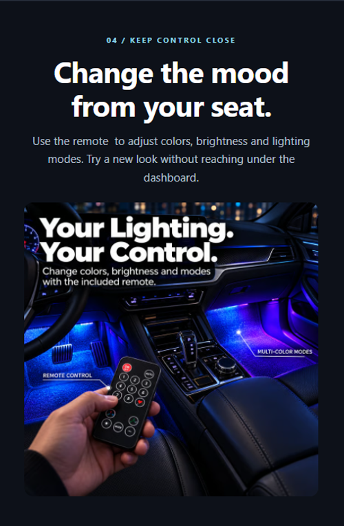 RGB Interior Lights with Remote Control