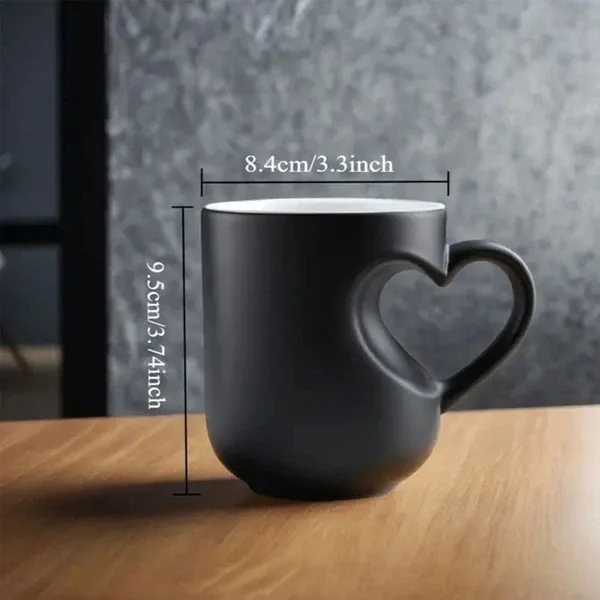 color Changing Heart Handle Ceramic Mug