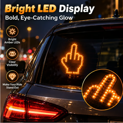 ✋LED Car Gesture Light – Wireless Remote-Controlled LED Hand Sign