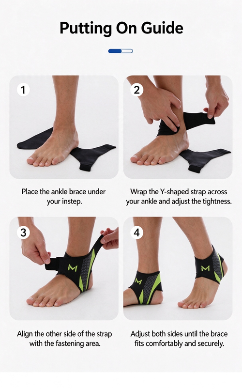 Y-Strap Adjustable Ankle Brace, Breathable Compression Ankle Support, Anti-Slip Ankle Guard for Soccer, Basketball, Running, Prevent Ankle Sprain, 2 Pack