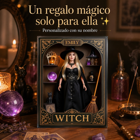 A Beauty Born Of Night – Placa personalizada de bruja con nombre