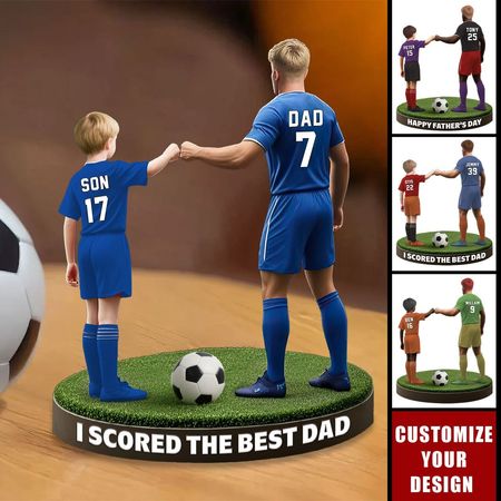 Fútbol papá y niño-placa de acrílico personalizada, regalo para papá, regalo para marido
