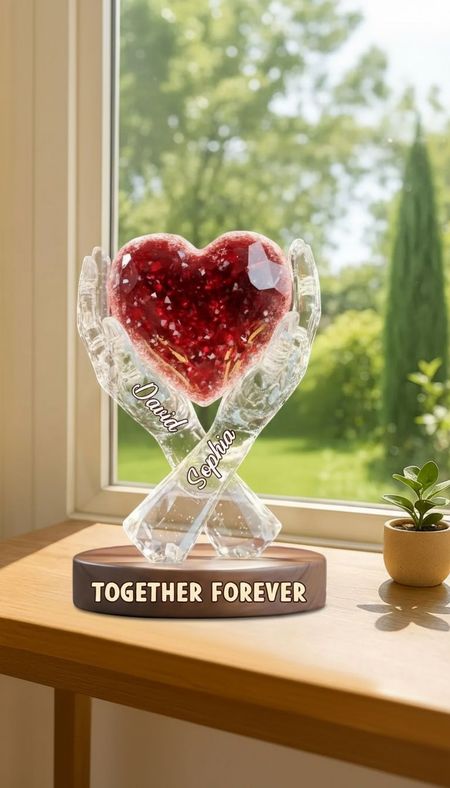 Corazón de amor acrílico personalizado acrílico placa regalo para parejas