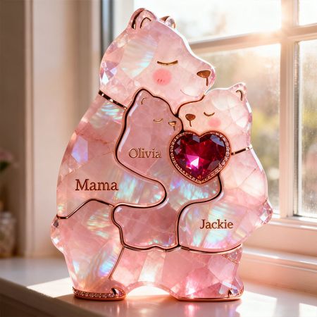 Una placa de acrílico que simboliza el abrazo más cálido de mamá: un regalo personalizado para mamá.