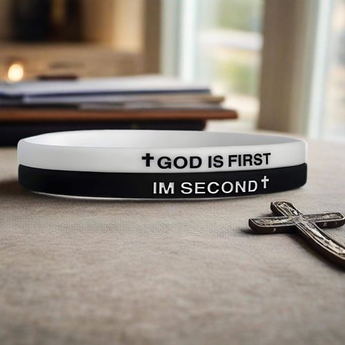 Multicolor Thin Strip Sports Silicone Bracelet GOD IS FIRST Letter Trendy Brand 5mm Colored Rubber Hand Wristbands