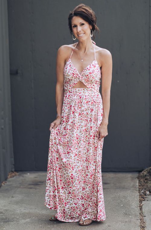 Floral Knotted Cami Maxi Dress
