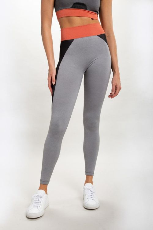 MONO B Seamless Color Block High Waist Leggings (Grey)