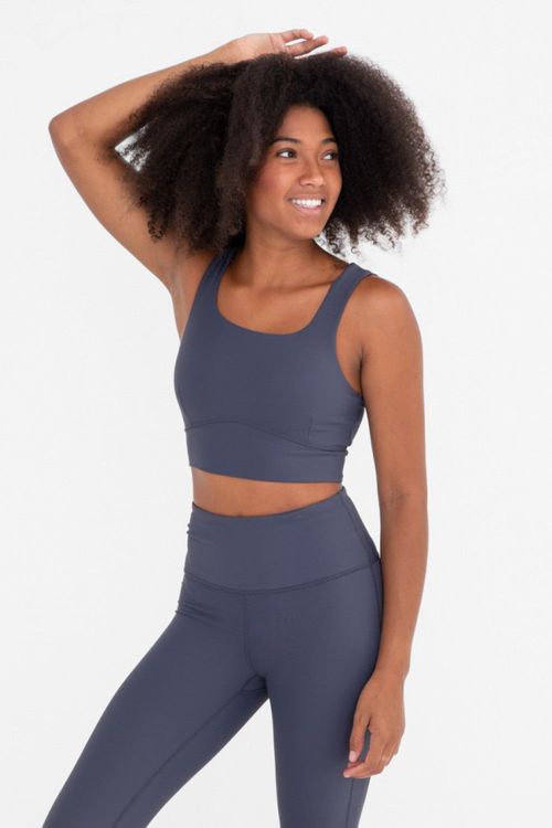 MONO B BRONZE Micro Ribbed Lycra-Blend Sports Bra