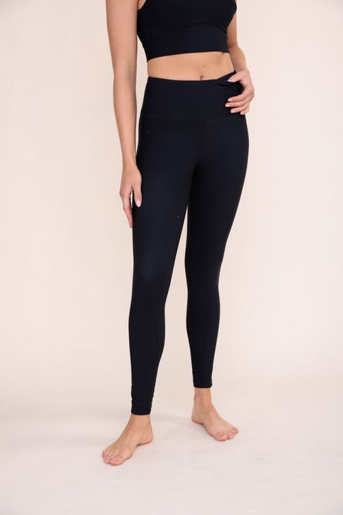 MONO B BRONZE Micro Ribbed Lycra-Blend Swoop Back Leggings