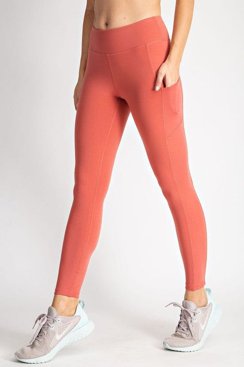 RAE MODE Full Length Compression Legging w/ Pockets (Rustic Coral)