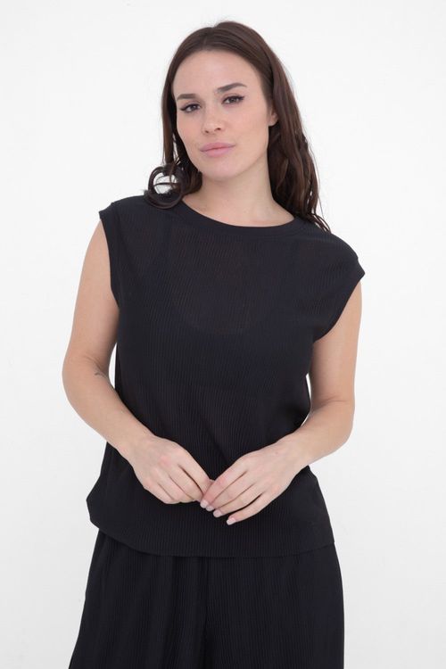 MONO B Micro Pleated Oversized Tank Top