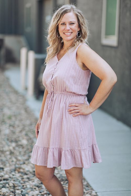 Simply Mauvelous Button Front Dress