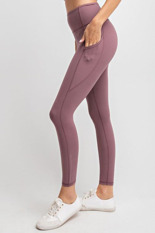 RAE MODE Triangle Pocket Butter Leggings w/ Reflectors (Dark Mauve)