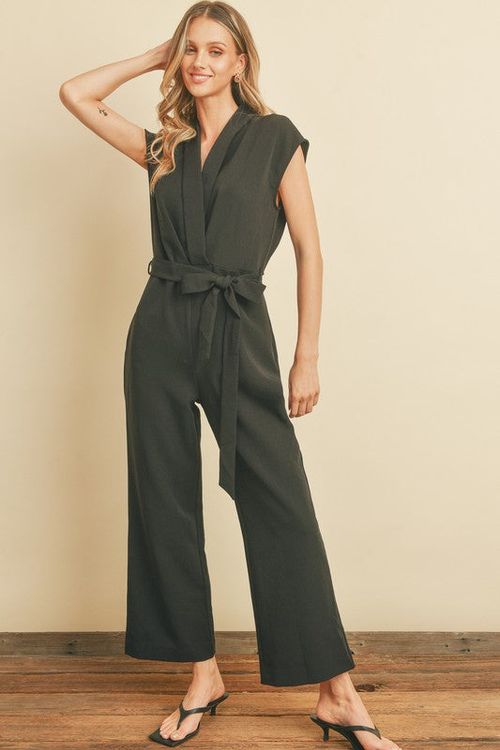 Surplice Collared Jumpsuit