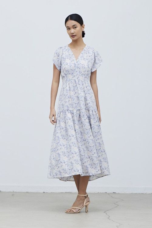 Floral Water Print Midi Dress