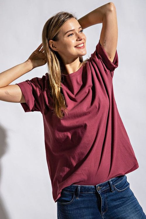 RAE MODE Washed Active Tee (Dk. Marsala)