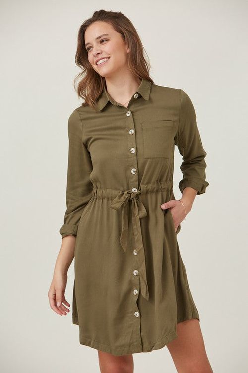 Cute As A Button Shirt Dress