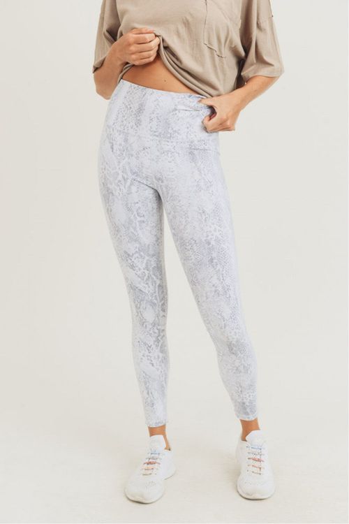 MONO B Metallic Foil Print High Waist Legging (Snake)