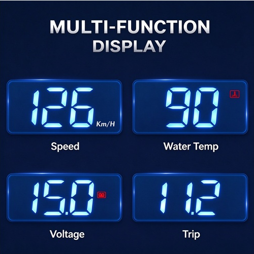 🔥Hot Seller🔥 COD！Heads Up Display for All Cars  , Windshield Speedometer Projector with Projection Reflector Digital Speedometer