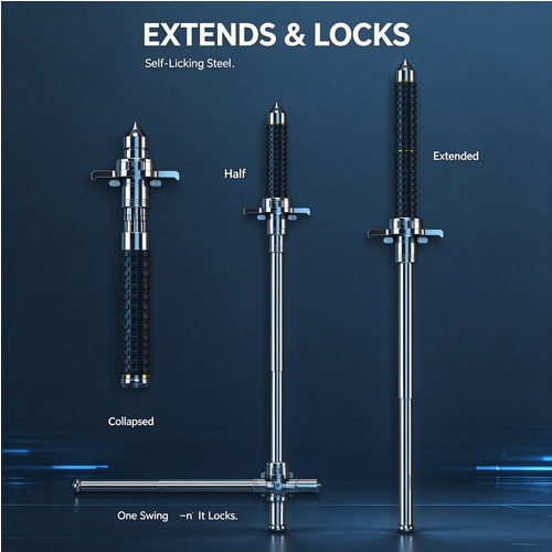 ⚡HOT SELLER LIMIT STOCK⚡ 🦯Retractable Steel Safety Tool - Car Emergency Window Breaker & Walking Pole with Non-Slip Grip 👍👍👍