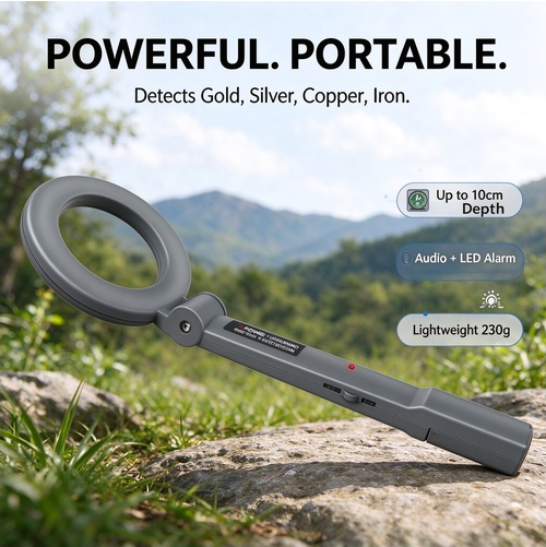 🔥HOT SALE🔥 COD！🔍Metal Detector,180°Rotating Probe,Built-in Sensing Wire Enclosure,Convenient to Carry,ABS Material,Suitable for Outdoor Treasure Hunting in Multiple Scenarios