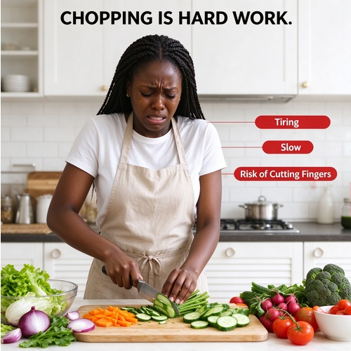 15-in-1 Vegetable Chopper — Food Cutter with 8 Blades and Container for Kitchen Use.