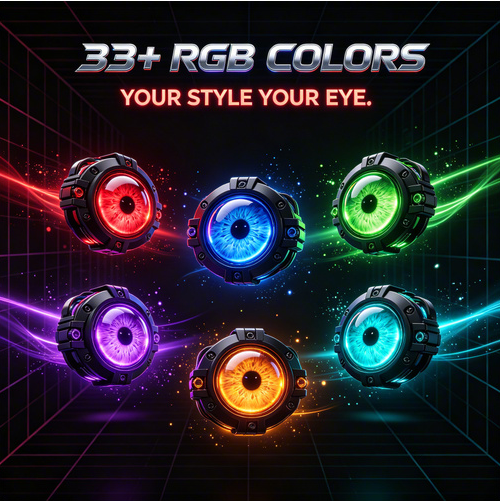 🔥HOT SALE🔥 COD！Demon Eye Headlights for Cars and Motorcycles, LED Dynamic Devil Eyes Light Kit with HD Lens, 6 Animated Eye Patterns, Universal 12-36V Eyeball Lights for Headlight or Fog Light