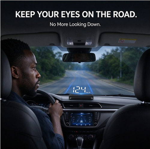 🔥Hot Seller🔥 COD！Heads Up Display for All Cars  , Windshield Speedometer Projector with Projection Reflector Digital Speedometer