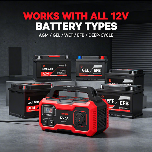 🚚 Fast Delivery Kenya 💵 COD Available Portable！12V Smart Battery Charger for Car and Motorcycle with Pulse Repair and Fast Charging