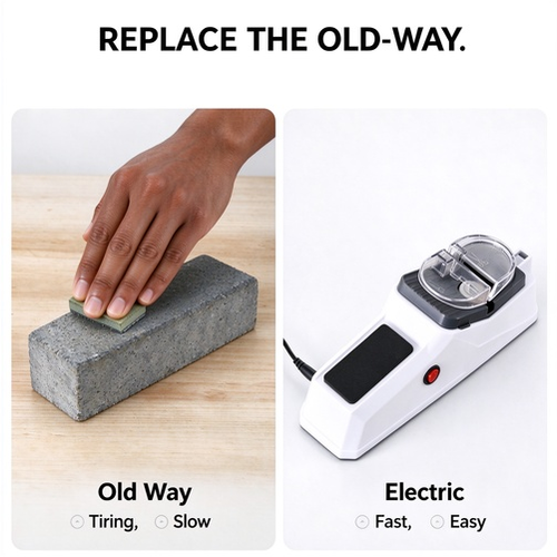 🔥HOT SALE🔥 COD！Electric Knife Sharpener — Portable Kitchen Knife Sharpening Machine with Sharpening Stone for Home Use.Nairobi stock ships within 48H, delivered within 3days