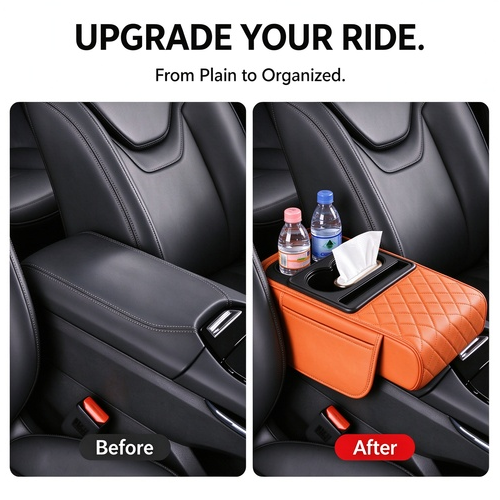 Multifunctional car armrest cushion