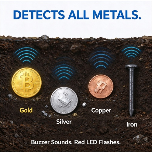 🔥HOT SALE🔥 COD！🔍Metal Detector,180°Rotating Probe,Built-in Sensing Wire Enclosure,Convenient to Carry,ABS Material,Suitable for Outdoor Treasure Hunting in Multiple Scenarios