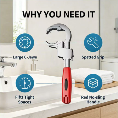 Multifunctional Plumbing Wrench Adjustable Spanner Hardware Tool, Adjustable Jaw Pipe Repair Wrench with Strong Steel Body, Ergonomic Handle, Compact Design, Local Shipping, COD Free Shipping, Pay on Delivery