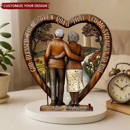 Ornements commémoratifs personnalisés avec le nom du couple | Plaque nominative exclusive pour le voyage de l'amour