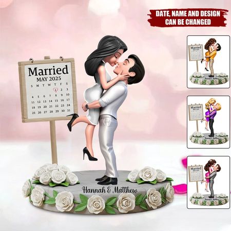Joyeux anniversaire mon amour - Plaque en acrylique personnalisée de forme personnalisée, cadeaux pour couple