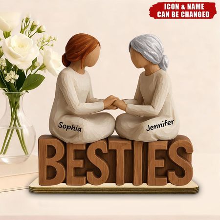 Besties Forever Together-Plaque en bois personnalisé-cadeau pour les meilleurs amis