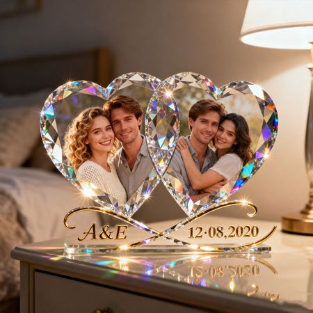 En forme de coeur personnalisé Couple Portrait signe