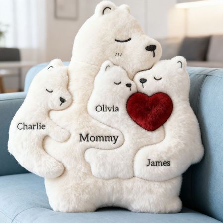 Nourrir ours maman forme personnalisée oreiller-cadeaux personnalisés pour maman