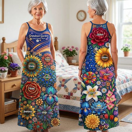 Grand-mère jardin bretelles Maxi robe-cadeaux personnalisés pour les grands-mères