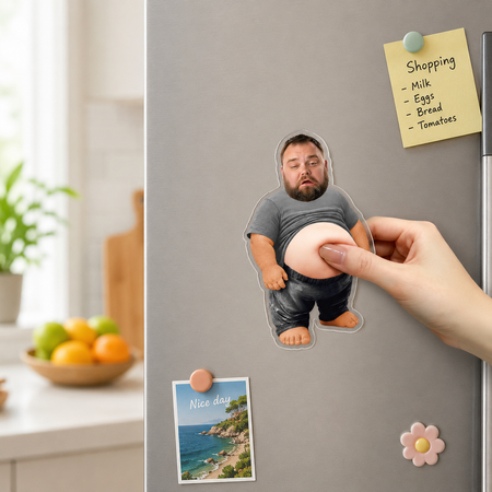 Aimant de réfrigérateur personnalisé Photo-cadeau de visage de téléchargement drôle pour papa, mari, patron, collègues de travail
