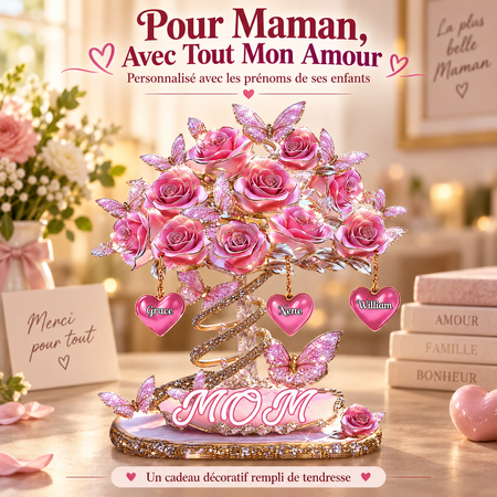 Meilleure maman du monde - Plaque acrylique personnalisée « Mère » en forme de carte de vœux