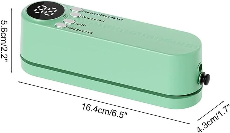 🔥Mini Vacuum Sealer Wireless Portable with 5 Vacuum Bags, 2025 New Rechargeable Vacuum Sealer Machine, Digital Display Food Preservation for Dry(Moist) Food Storage