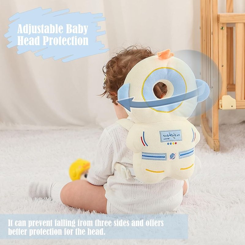 🔥Baby Head Protector Backpack -Soft & Lightweight Pads - Prevents Bebes Backward Fall Astronauts Plush Stuffed