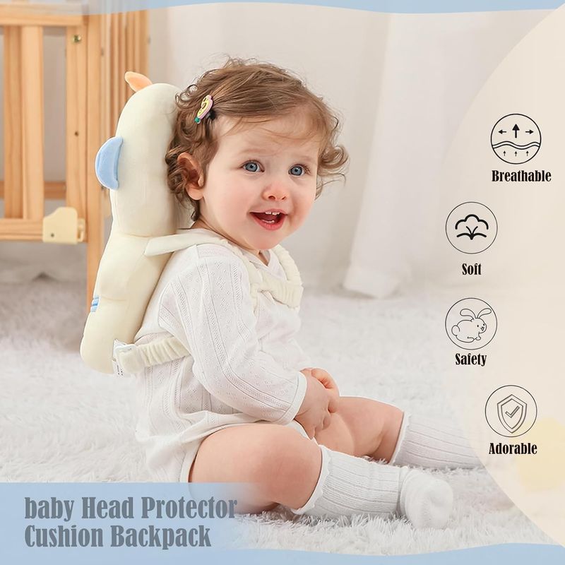 🔥Baby Head Protector Backpack -Soft & Lightweight Pads - Prevents Bebes Backward Fall Astronauts Plush Stuffed