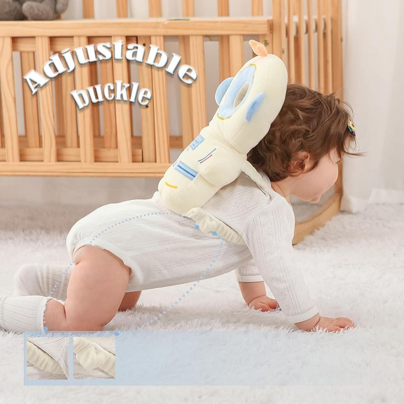 🔥Baby Head Protector Backpack -Soft & Lightweight Pads - Prevents Bebes Backward Fall Astronauts Plush Stuffed