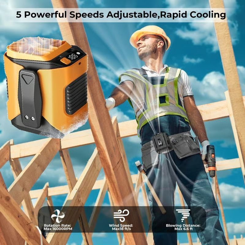 ⌛Last Day 49% OFF🔥Portable Fan, USB Rechargeable Waist Fan with Clip