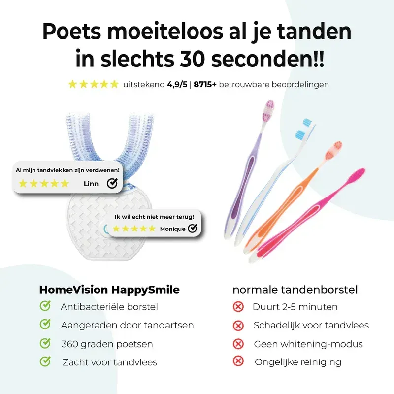 ⌛Last Day 50% OFF🔥U-shaped electric toothbrush, only 30 seconds a day, you can have a white smile