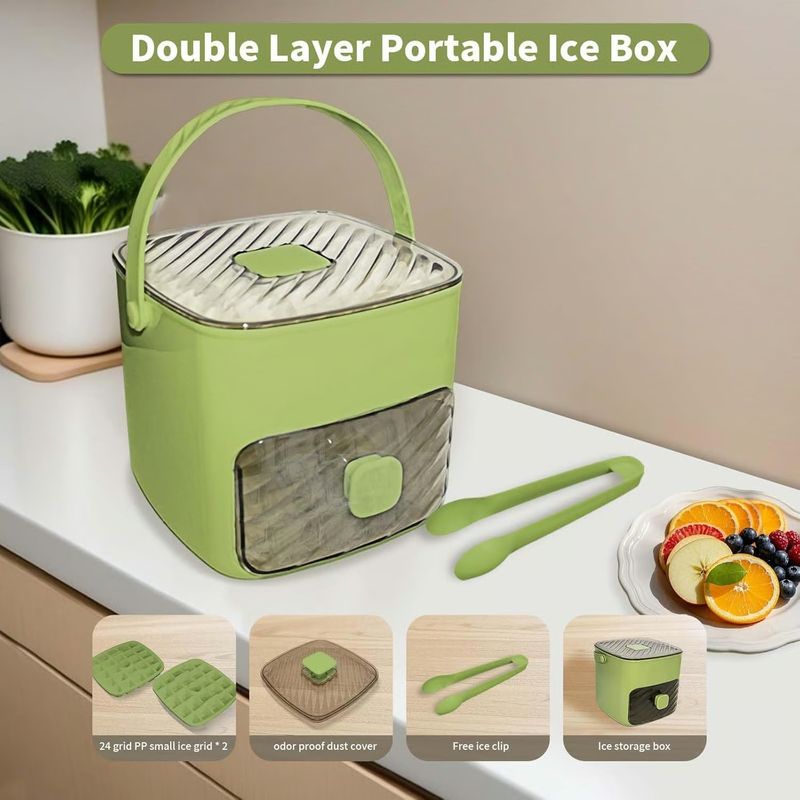 ⌛Last Day 50% OFF🔥Portable Ice Maker with Lid and Storage Box🧊